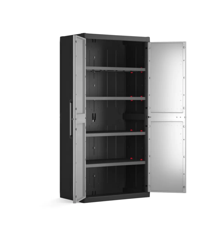 Keter Riponimento In Resina|Armadio in resina alto "detroit xl" grigio, 89x54x182 cm