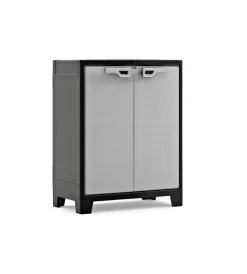 Riponimento In Resina-Keter Armadio in resina basso "titan" grigio, 80x44x100 cm