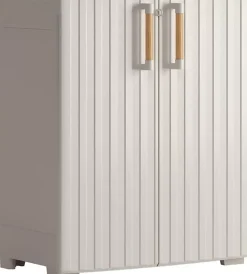 Keter Riponimento In Resina|Armadio in resina basso "groove" grigio 80x45x98 cm