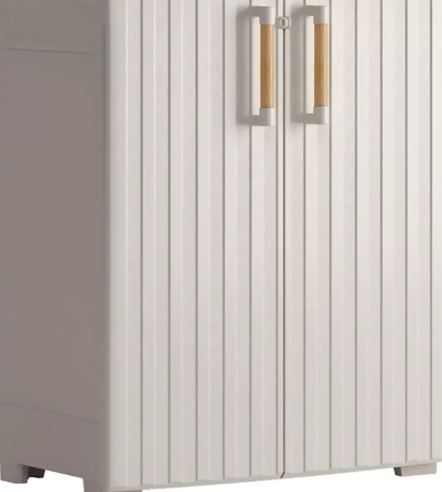 Keter Riponimento In Resina|Armadio in resina basso "groove" grigio 80x45x98 cm