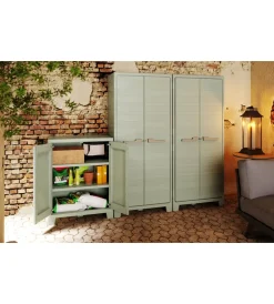 Clearance Armadio in resina basso "planet" grigio 80x44x100 cm Riponimento In Resina