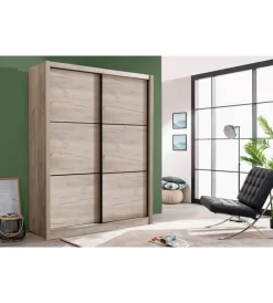 BellaHome Armadi|Armadio "madrid" 2 ante scorrevoli  quercia, 166x60x215 cm