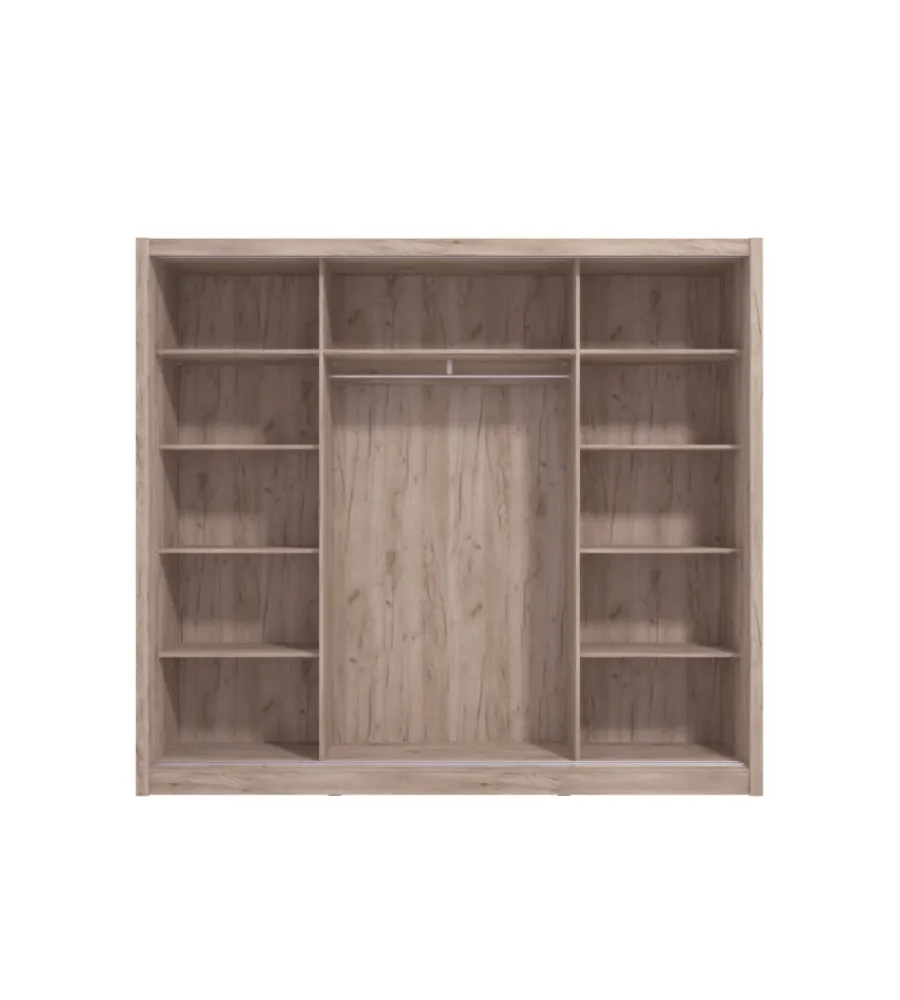 Armadi-BellaHome Armadio "madrid" 2 ante scorrevoli quercia, 242x60x215,5 cm