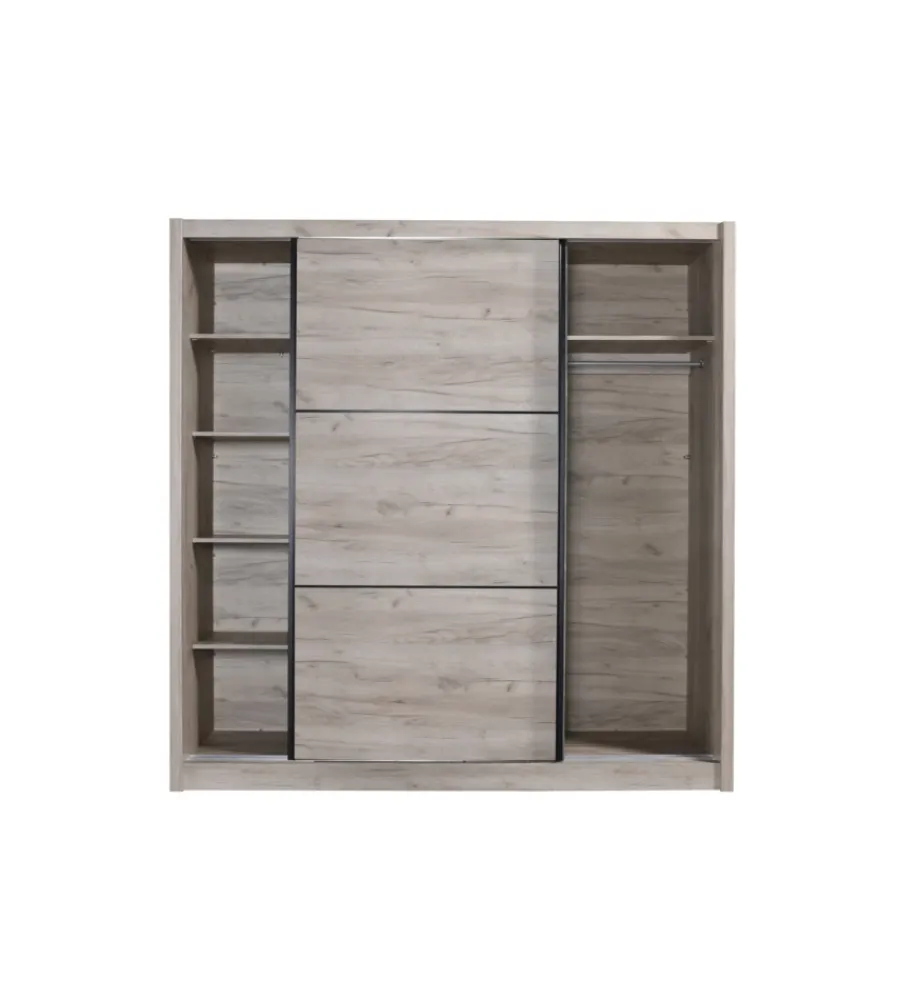 Outlet Armadio "madrid" 2 ante scorrevoli quercia, 212x61x215 cm Armadi