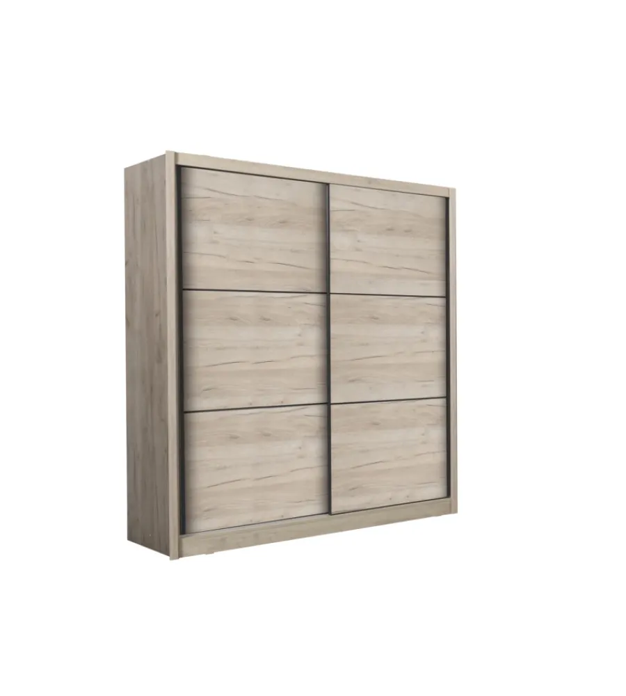 Outlet Armadio "madrid" 2 ante scorrevoli quercia, 212x61x215 cm Armadi