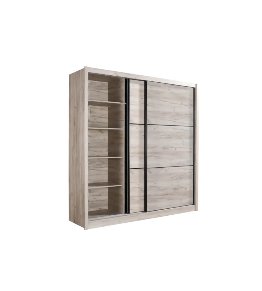 Outlet Armadio "madrid" 2 ante scorrevoli quercia, 212x61x215 cm Armadi