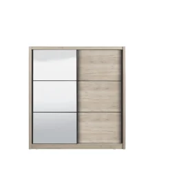 BellaHome Armadi|Armadio "madrid" 2 ante scorrevoli con specchio, 212x61x215 cm