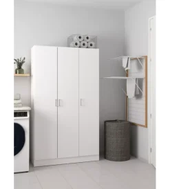 Armadi- Armadio multifunzione 3 ante bianco 104,2x36x180,9 cm