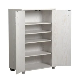 Discount Armadio multifunzione in laminato bianco venato basso 60x35x90 cm Armadi