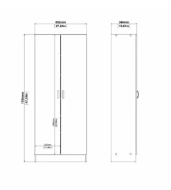 Armadi|Armadio multifunzione bianco 69,2x34,6x170,4 cm
