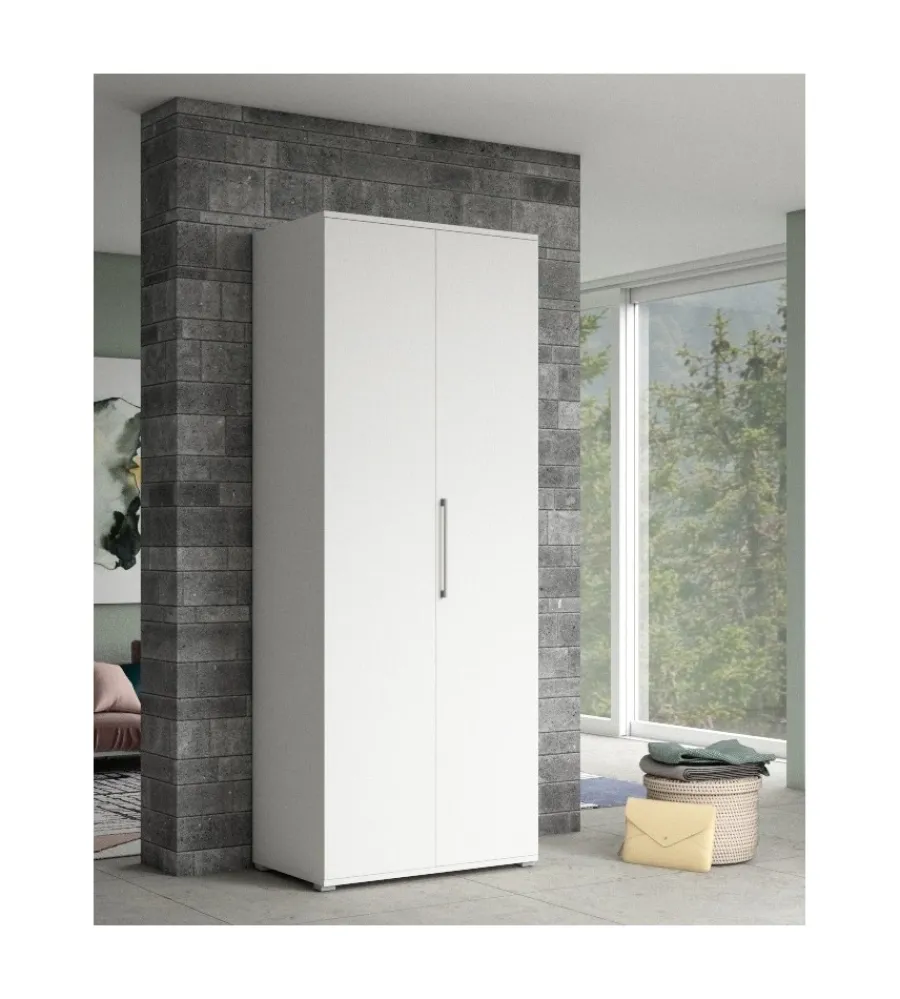 Hot Armadio multiuso 2 ante bianco 80x52x207 cm Armadi