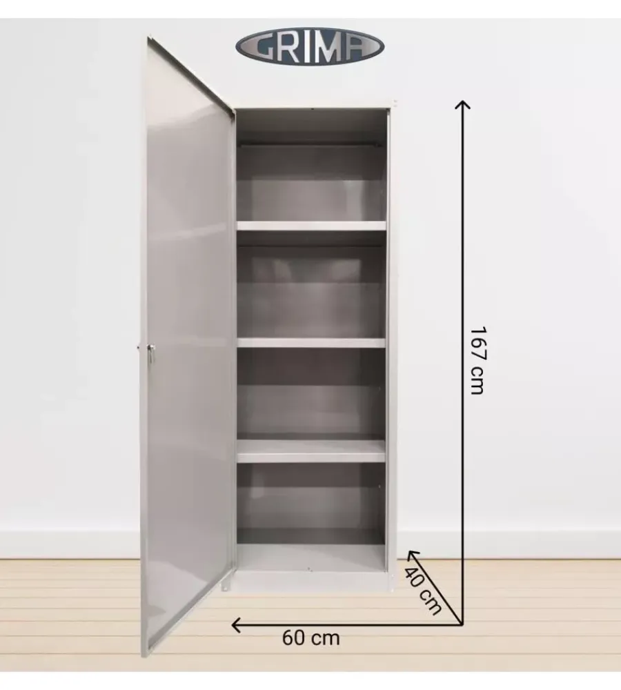 Outlet Armadio multiuso in metallo con 3 piani, 60x40x167 cm Officina E Garage