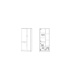 Outlet Armadio multiuso olmo chiaro 3 ante, 77x34x183 cm Mobili Multiuso
