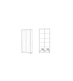 Sarmog Mobili Multiuso|Armadio olmo con 2 ante a specchio, 83x190x29 cm