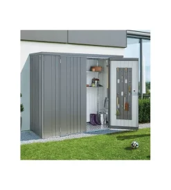 Biohort Contenitori Da Esterno|Armadio per attrezzi "150 large" in acciaio zincato grigio quarzo metallizzato - 30910