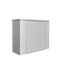 Clearance Armadio per attrezzi "misura 230" in acciaio zincato argento metallizzato, 277x83x182,5 cm - 34080 Contenitori Da Esterno