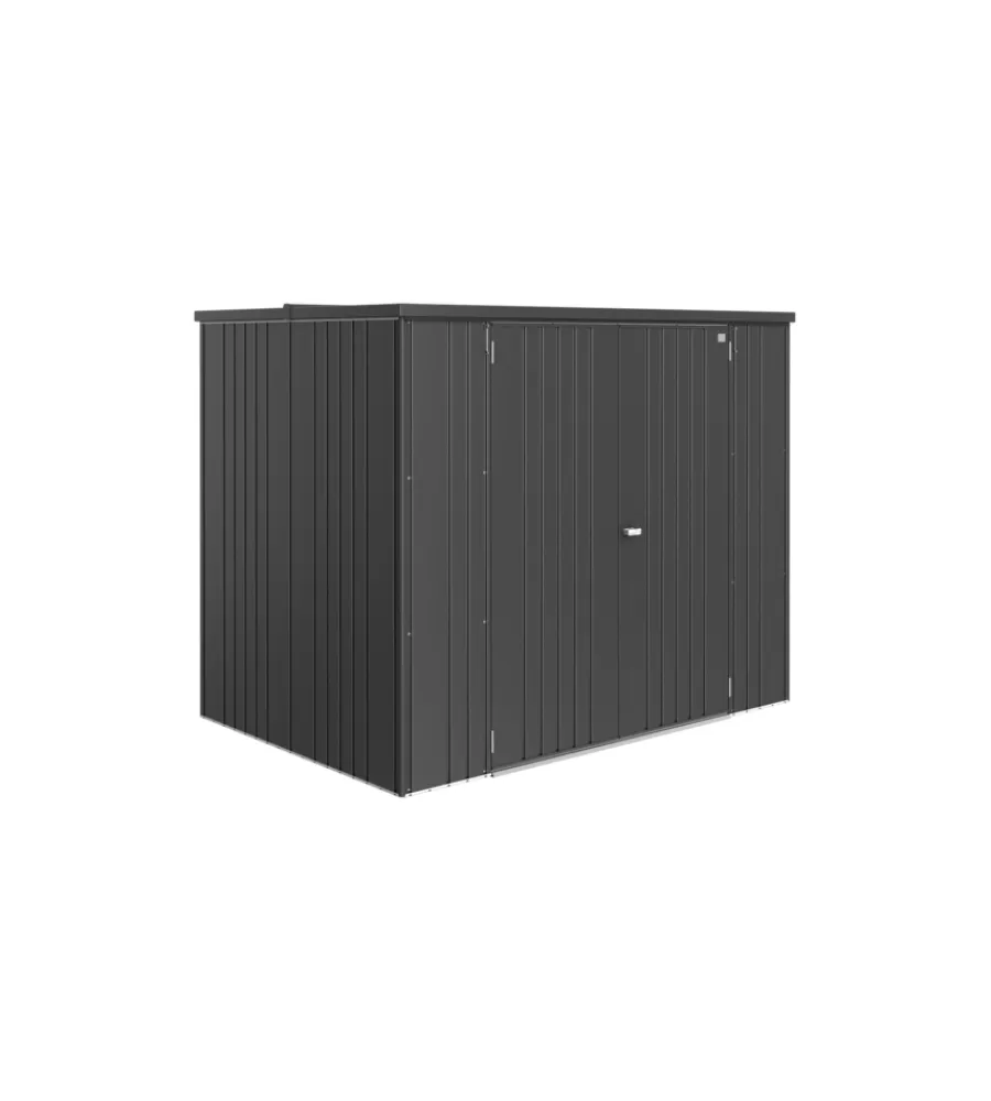 Contenitori Da Esterno-Biohort Armadio per attrezzi "misura 230 large" in acciaio zincato colore grigio scuro metallizzato, 288x155x184 cm