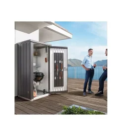 Outlet Armadio per attrezzi "150 large" in acciaio zincato grigio scuro metallizzato - 31910 Contenitori Da Esterno
