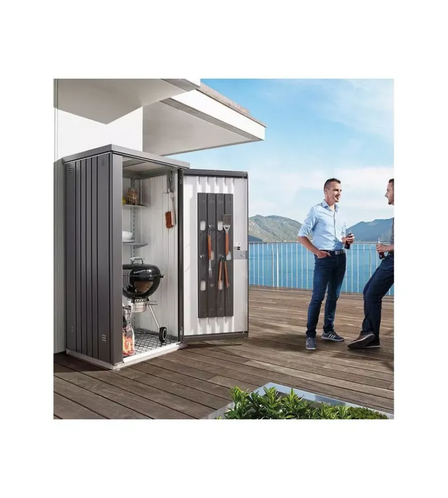 Outlet Armadio per attrezzi "150 large" in acciaio zincato grigio scuro metallizzato - 31910 Contenitori Da Esterno