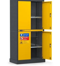 Officina E Garage- Armadio per infiammabili fami "linea 391" con vasca stagna esterna in lamiera giallo 94,4x54x190 cm