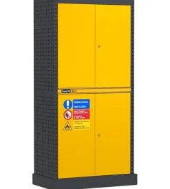 Officina E Garage- Armadio per infiammabili fami "linea 391" con vasca stagna esterna in lamiera giallo 94,4x54x190 cm