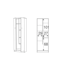 Best Armadio portascope bianco fiammato 62x34x183 cm Mobili Multiuso