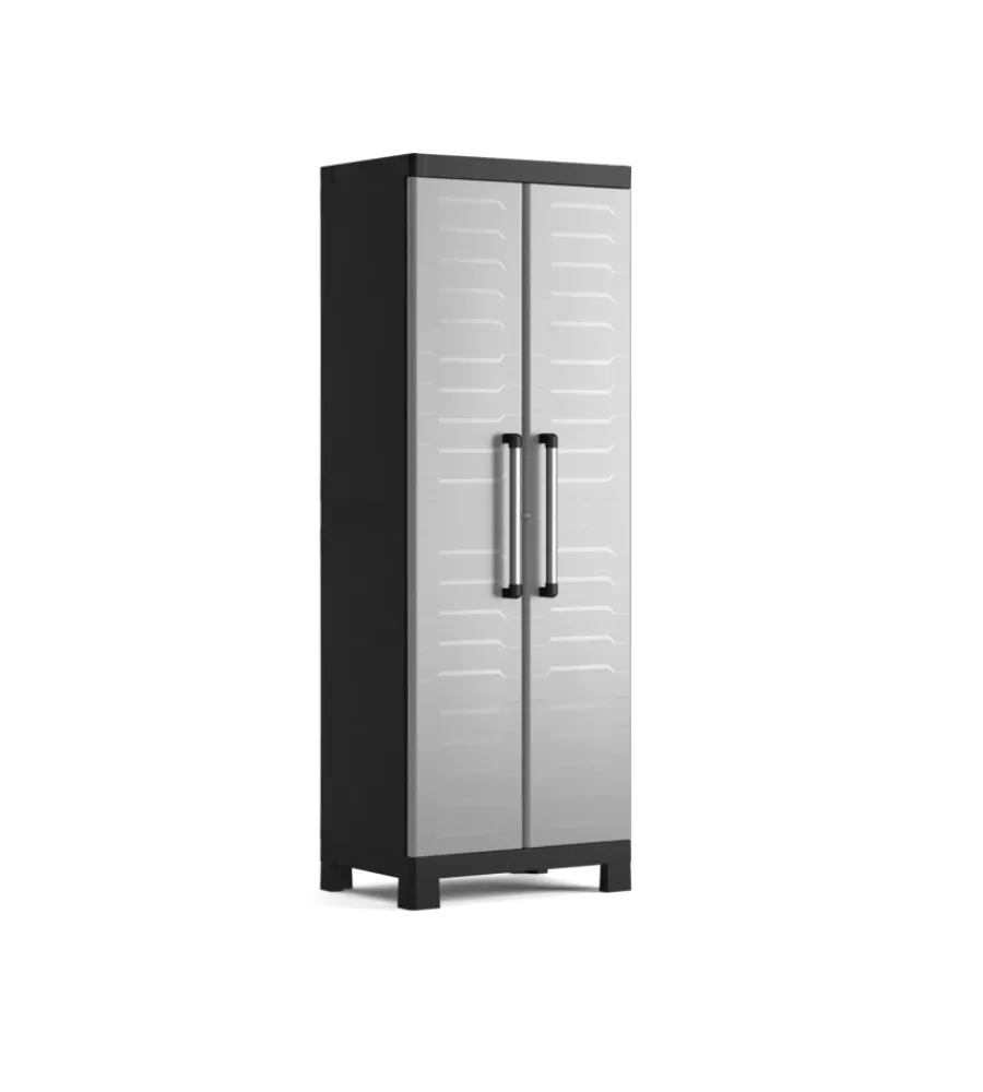 Hot Armadio portascope in resina "detroit" grigio, 65x45x182 cm Riponimento In Resina