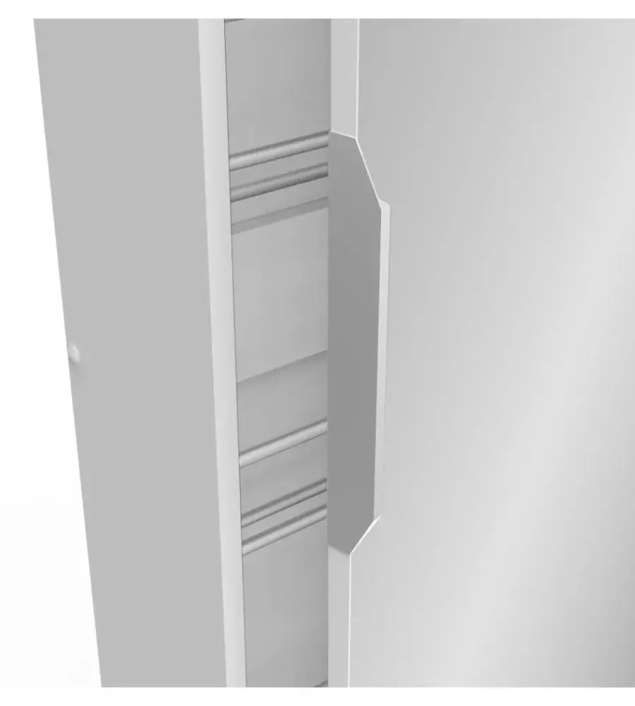Scarpiere|Armadio scarpiera bianco con anta a specchio, 50x20x180 cm