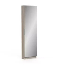 Clearance Armadio scarpiera quercia con anta a specchio, 50x20x180 cm Scarpiere