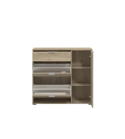 Best Armadio scarpiera quercia con 2 ante e 1 cassetto, 102x33x94,5 cm Scarpiere