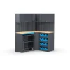 Officina E Garage- Arredamento modulare garage fami "linea 391" angolare in lamiera antracite 156+125,6x495x190 cm