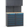 Online Arredamento modulare garage fami "linea 391" con cassettiere in lamiera antracite 121,6x49,5x190 cm Officina E Garage