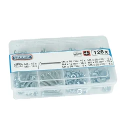 Sistemi Di Fissaggio- Assortimento viti metriche e dadi 125 pz.