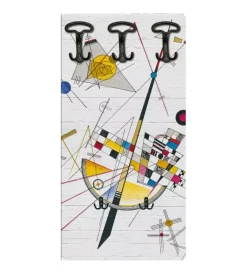 Decorazione Ambienti|Attaccapanni "kandinsky" in legno con 5 ganci, 45x90x1 cm