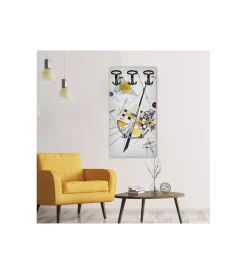 Decorazione Ambienti|Attaccapanni "kandinsky" in legno con 5 ganci, 45x90x1 cm