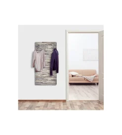Clearance Attaccapanni "stones" in legno con 5 ganci, 45x90x1 cm Decorazione Ambienti