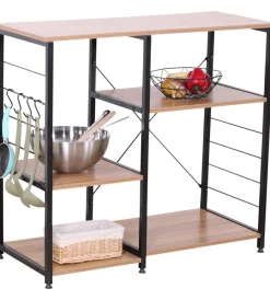 Online Banco cucina legno e metallo nero, 90x40x82 cm Cucina