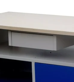 Officina E Garage- Banco da lavoro con ripiani e anta, 120x60x84 cm