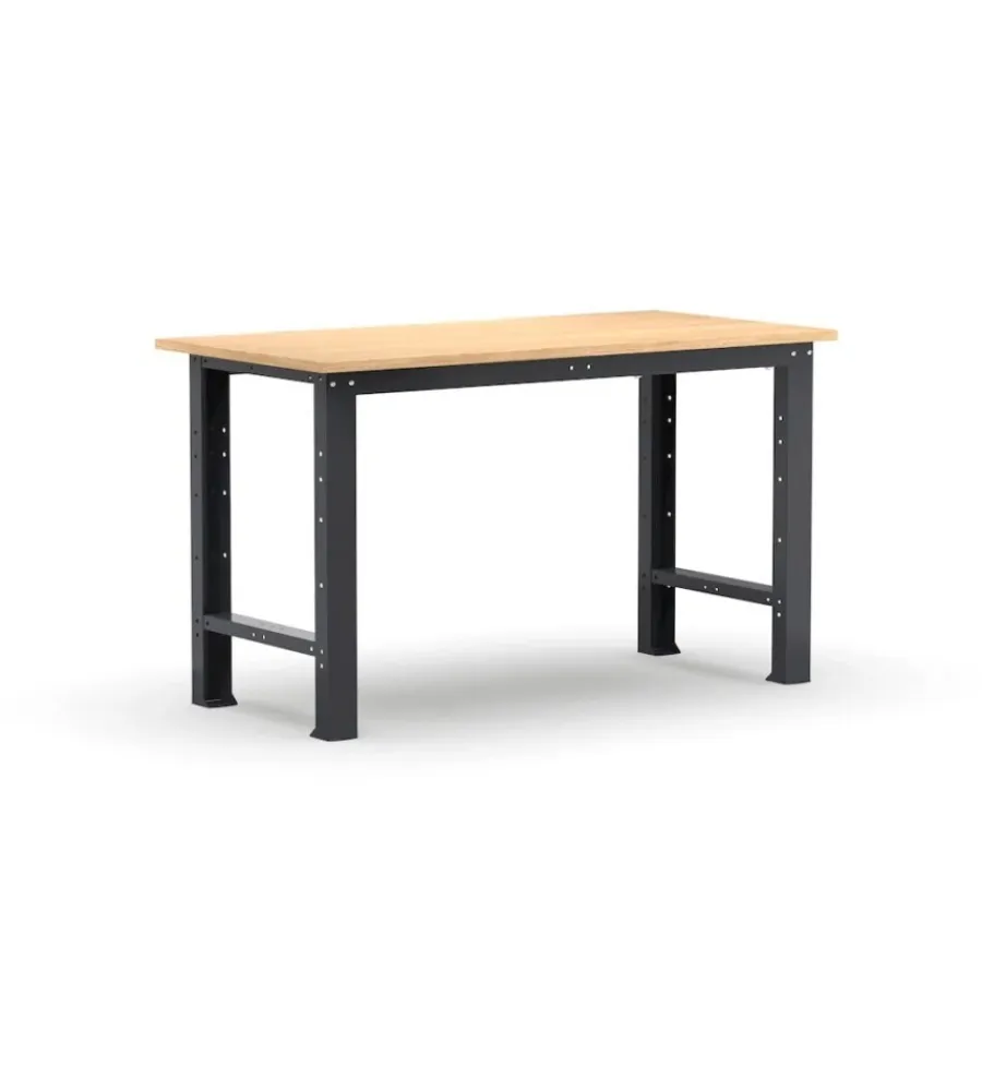 Clearance Banco da lavoro garage fisso fami "linea 391" in legno di faggio e lamiera grigio antracite 150x75x87,7 cm Officina E Garage