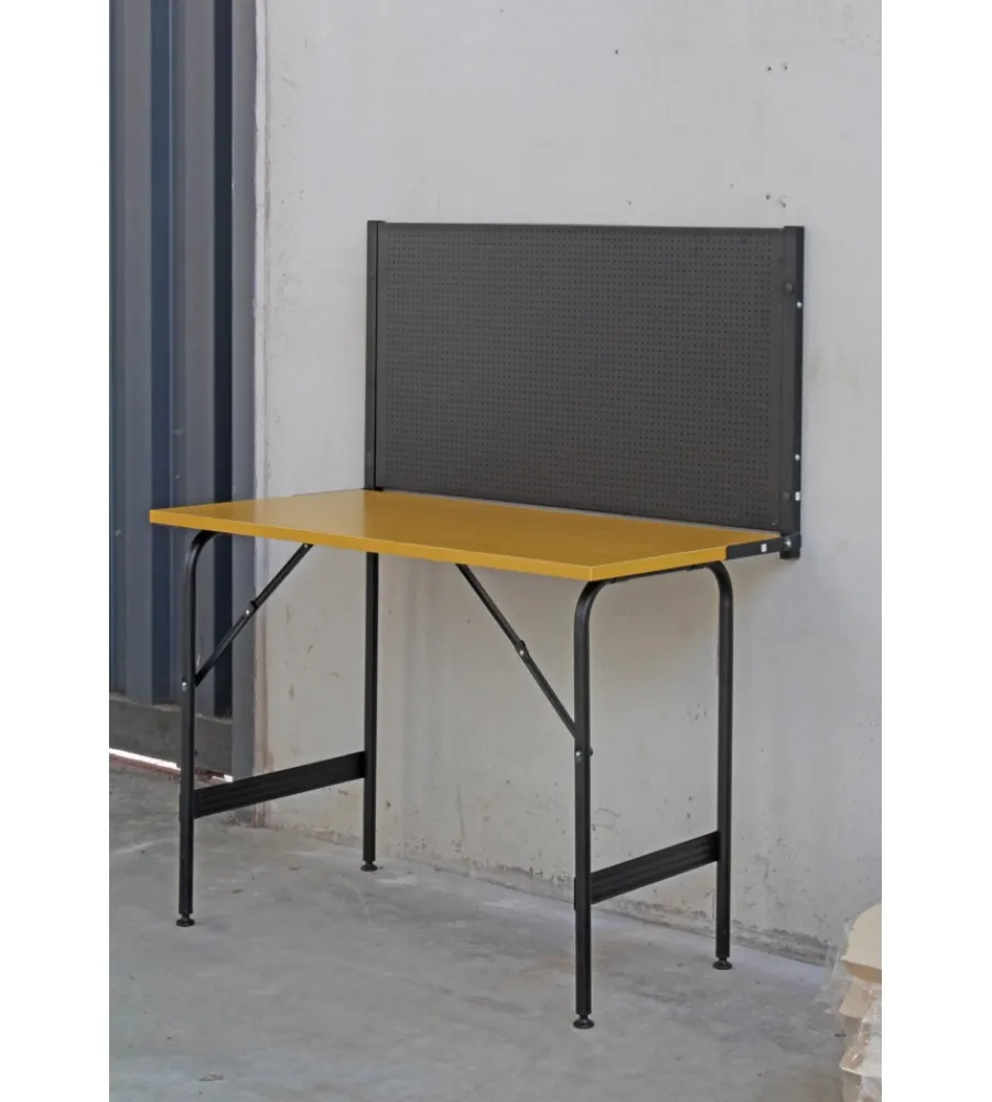 Officina E Garage-Valex Banco da lavoro richiudibile con pannello - 117x60x145 cm