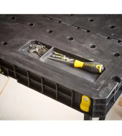 Officina E Garage-Stanley Banco da lavoro "essential" in polipropilene, 80x61x73,6 cm