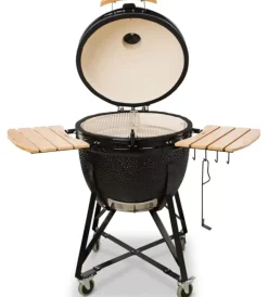 Clearance Barbecue a carbone "grande 23" in ceramica nero con rotelle 76x66x90 cm Barbecue