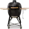 Barbecue-Kamado Bono Barbecue a carbone "limited 25" in ceramica nero con rotelle 83x70x90 cm