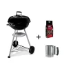 Barbecue-Weber Barbecue a carbone "compact kettle" + ciminiera + bricchetti con griglia 47 cm