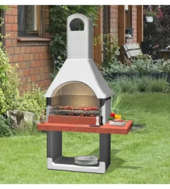 Barbecue-Sarom Fuoco Barbecue a carbonella in cemento "milano" 88x58x197,3 cm