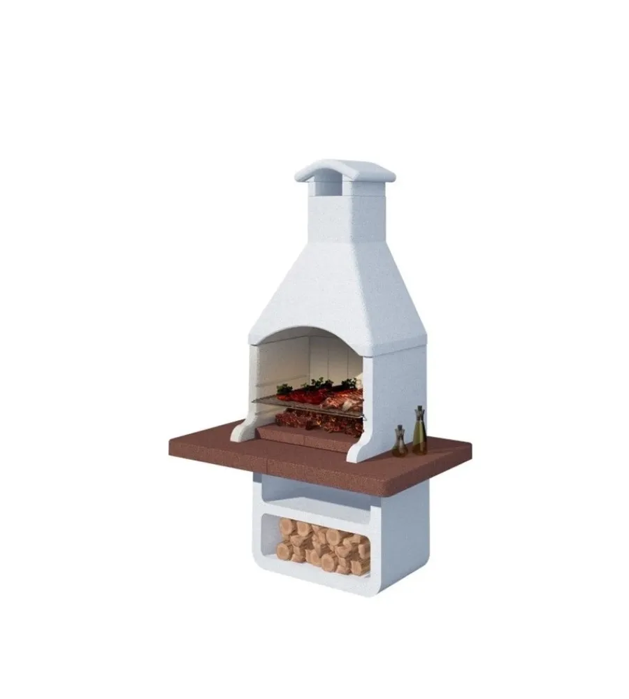 Barbecue-Linea VZ Barbecue a carbonella in cemento "barcellona" 150x90x237 cm