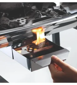 Barbecue-Ompagrill Barbecue a carbonella "60-40 alc" in acciaio inox 60,5x33x96 cm