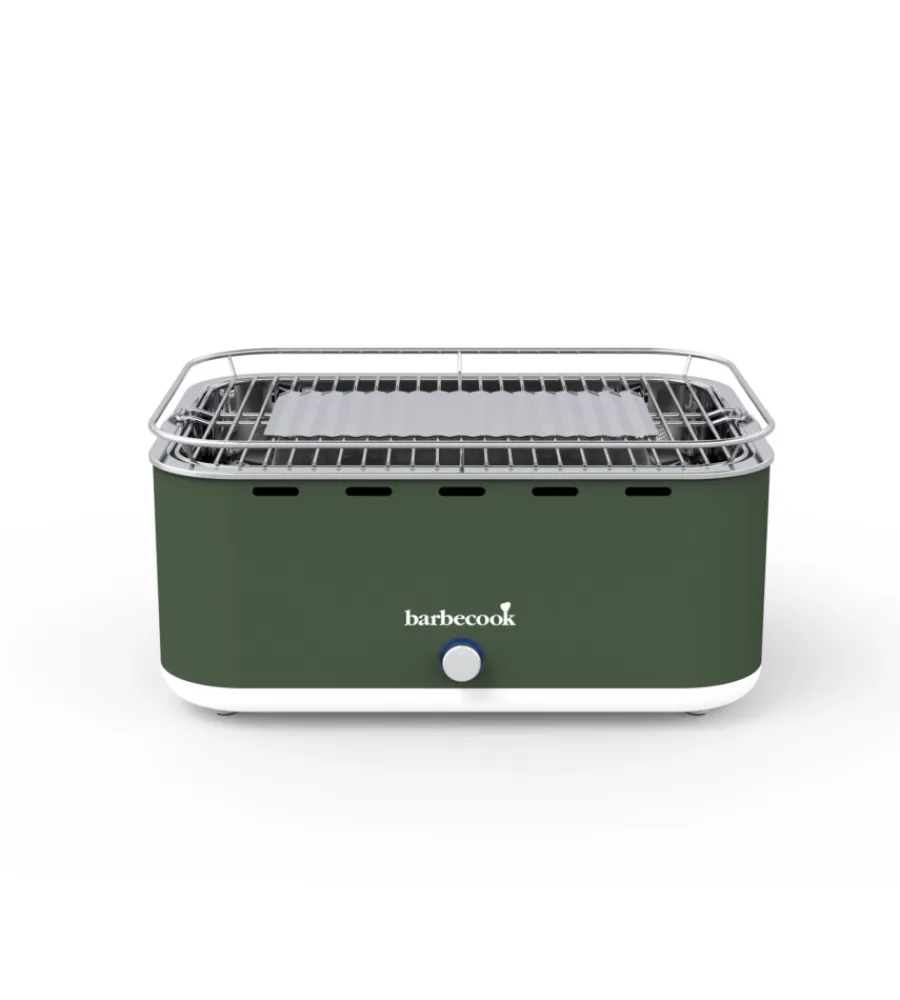 Barbecue-Barbecook Barbecue a carbonella portatile da tavolo "carlo" verde 38,5x28,5 cm
