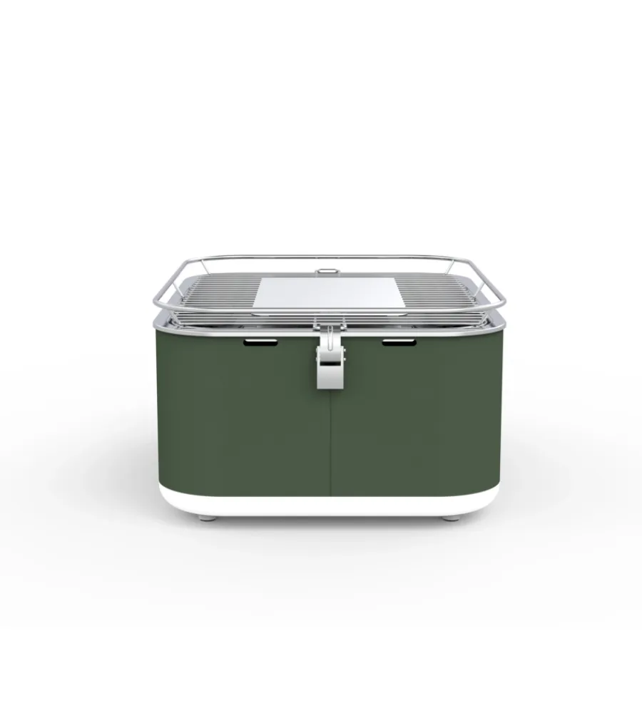 Barbecue-Barbecook Barbecue a carbonella portatile da tavolo "carlo" verde 38,5x28,5 cm