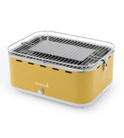 New Barbecue a carbonella portatile da tavolo "carlo" giallo 38,5x28,5 cm Barbecue